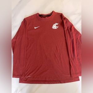 Men’s NIKE WSU Cougars Long Sleeve T Shirt. Size L